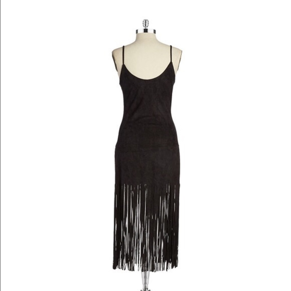 Design lab faux fringe dress